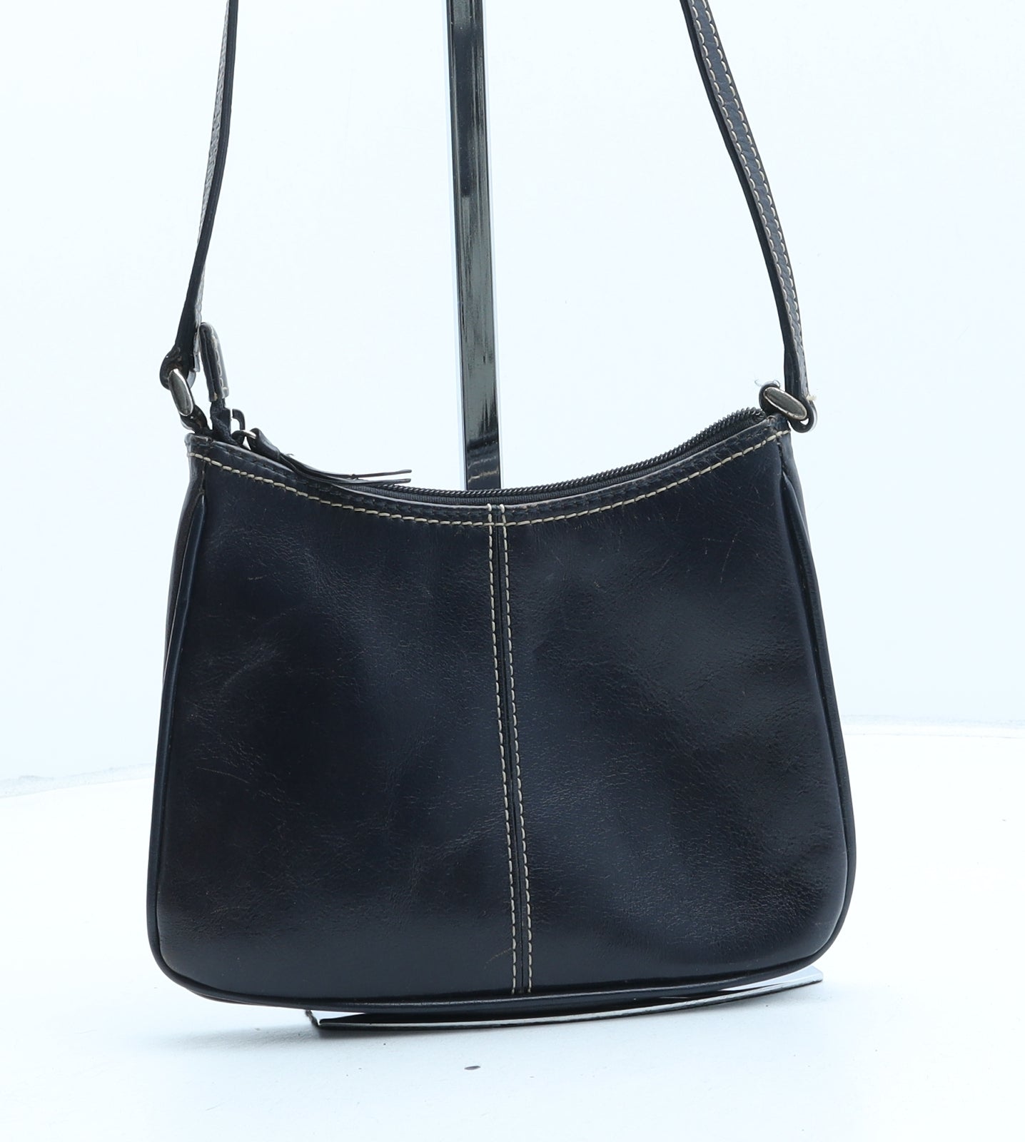 Marks and Spencer Womens Blue Polyurethane Top Handle Bag Size Small