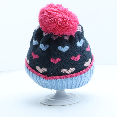 TU Girls Blue Acrylic Bobble Hat One Size - UK Size 10-13 Years
