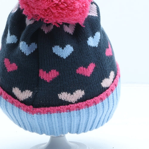 TU Girls Blue Acrylic Bobble Hat One Size - UK Size 10-13 Years