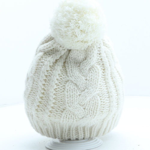 Winter Collection Womens Ivory Acrylic Bobble Hat One Size
