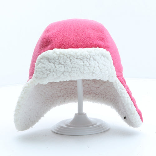George Girls Pink Polyester Trapper Hat One Size - UK 6-12 Months