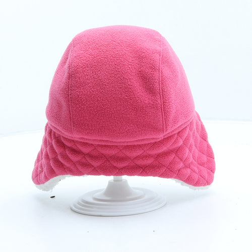 George Girls Pink Polyester Trapper Hat One Size - UK 6-12 Months