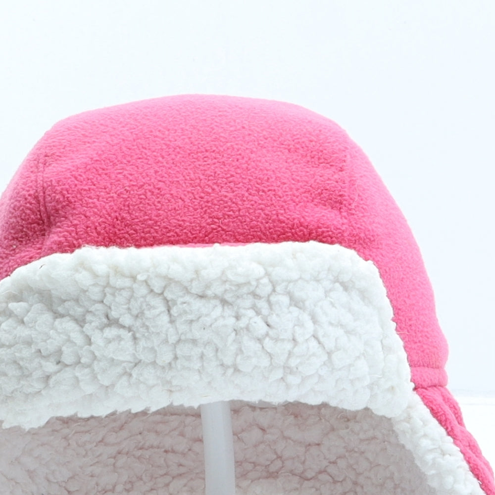 George Girls Pink Polyester Trapper Hat One Size - UK 6-12 Months