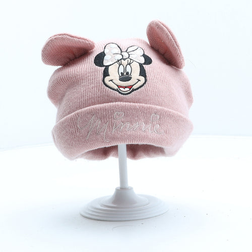 Disney Baby Girls Pink Acrylic Beanie One Size - Minnie Mouse