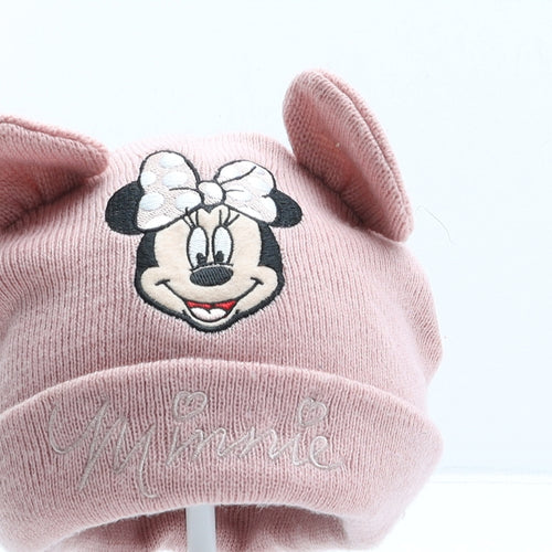Disney Baby Girls Pink Acrylic Beanie One Size - Minnie Mouse