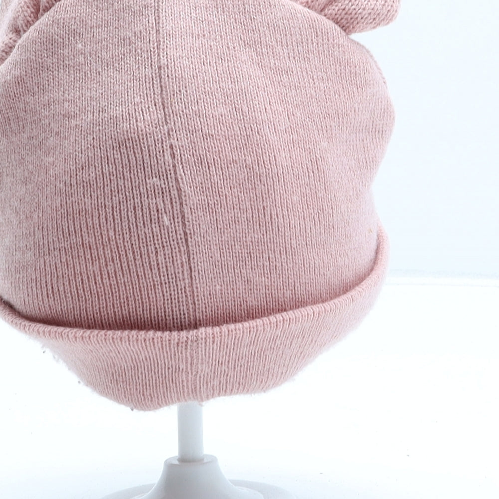 Disney Baby Girls Pink Acrylic Beanie One Size - Minnie Mouse