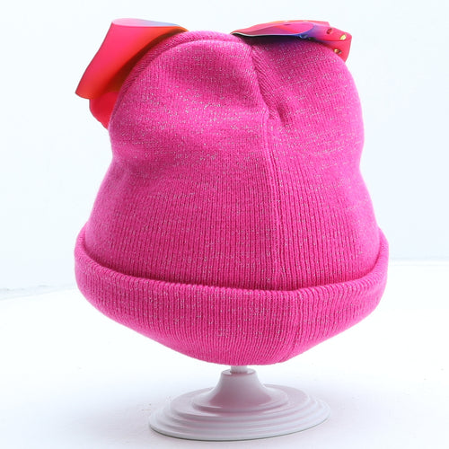 Preworn Girls Pink Acrylic Beanie One Size