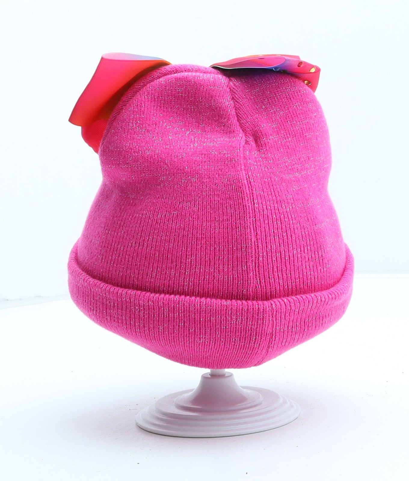 Preworn Girls Pink Acrylic Beanie One Size