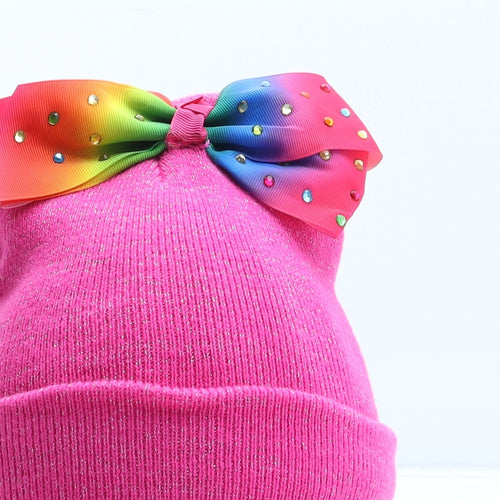 Preworn Girls Pink Acrylic Beanie One Size