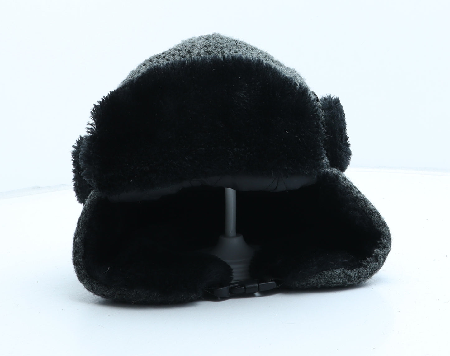 Matalan Womens Black Acrylic Trapper Hat One Size - Faux Fur