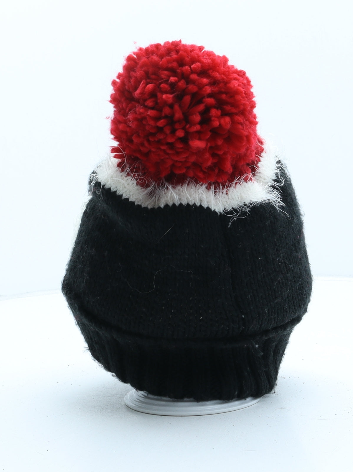 Preworn Womens Black Acrylic Bobble Hat One Size - Penguin