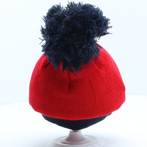 George Boys Red Acrylic Bobble Hat One Size - UK Size 4-8 Years