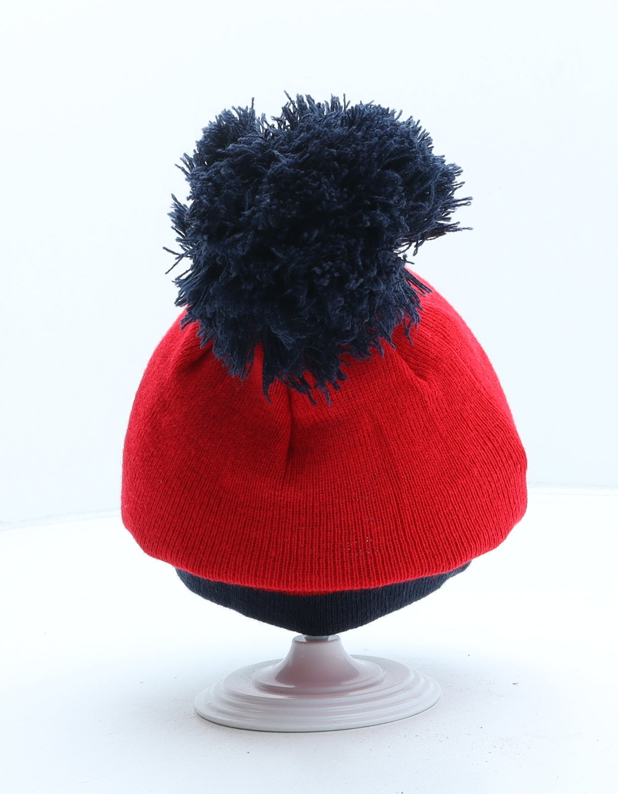 George Boys Red Acrylic Bobble Hat One Size - UK Size 4-8 Years