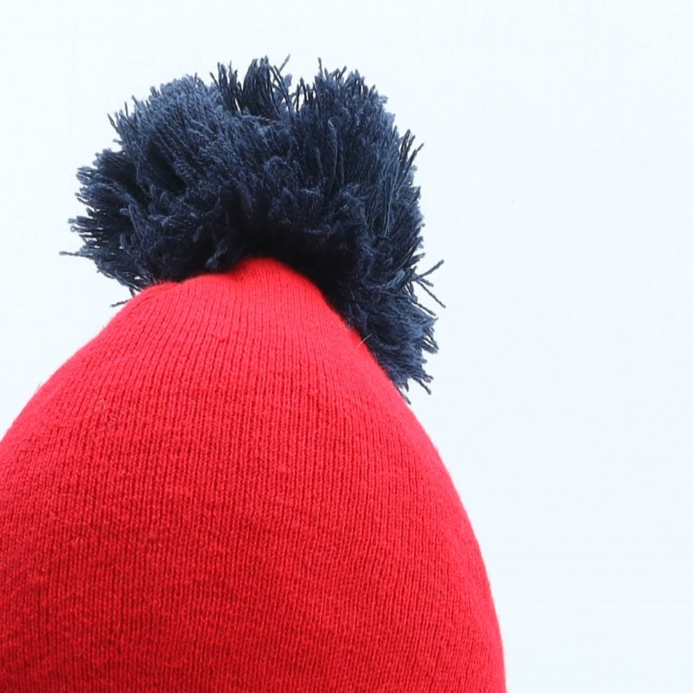 George Boys Red Acrylic Bobble Hat One Size - UK Size 4-8 Years