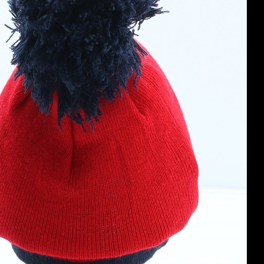 George Boys Red Acrylic Bobble Hat One Size - UK Size 4-8 Years