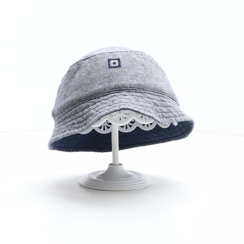George Boys Blue Striped 100% Cotton Bucket Hat One Size - Size 12-18 months