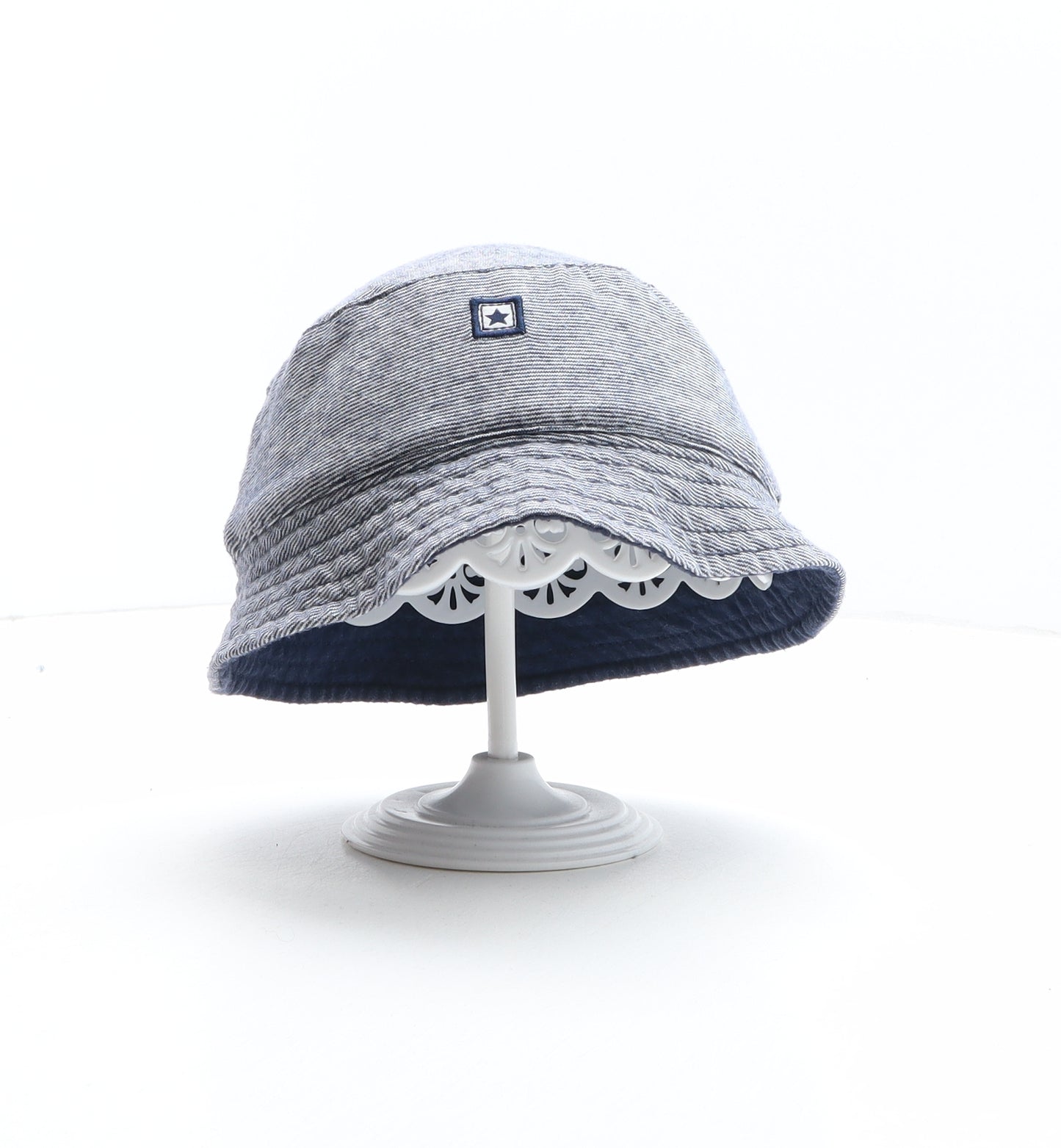 George Boys Blue Striped 100% Cotton Bucket Hat One Size - Size 12-18 months