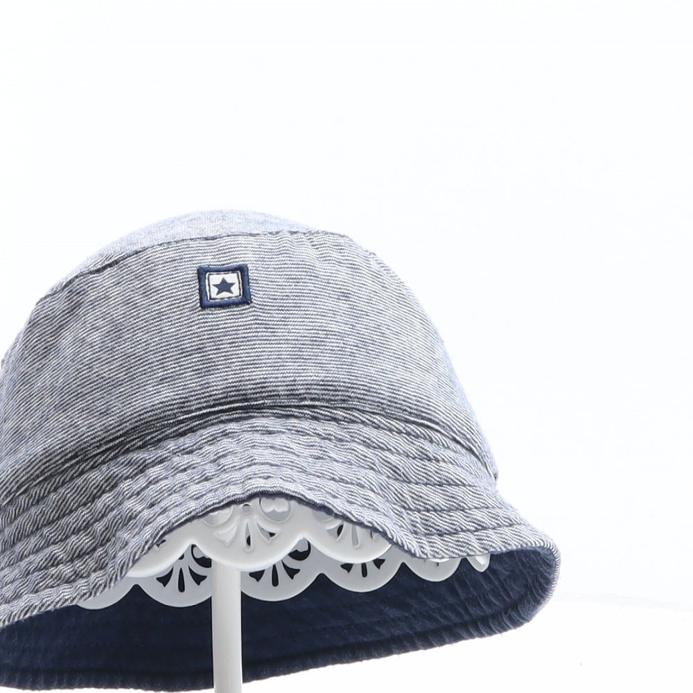 George Boys Blue Striped 100% Cotton Bucket Hat One Size - Size 12-18 months