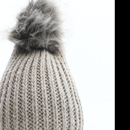 Preworn Womens Grey Acrylic Bobble Hat One Size