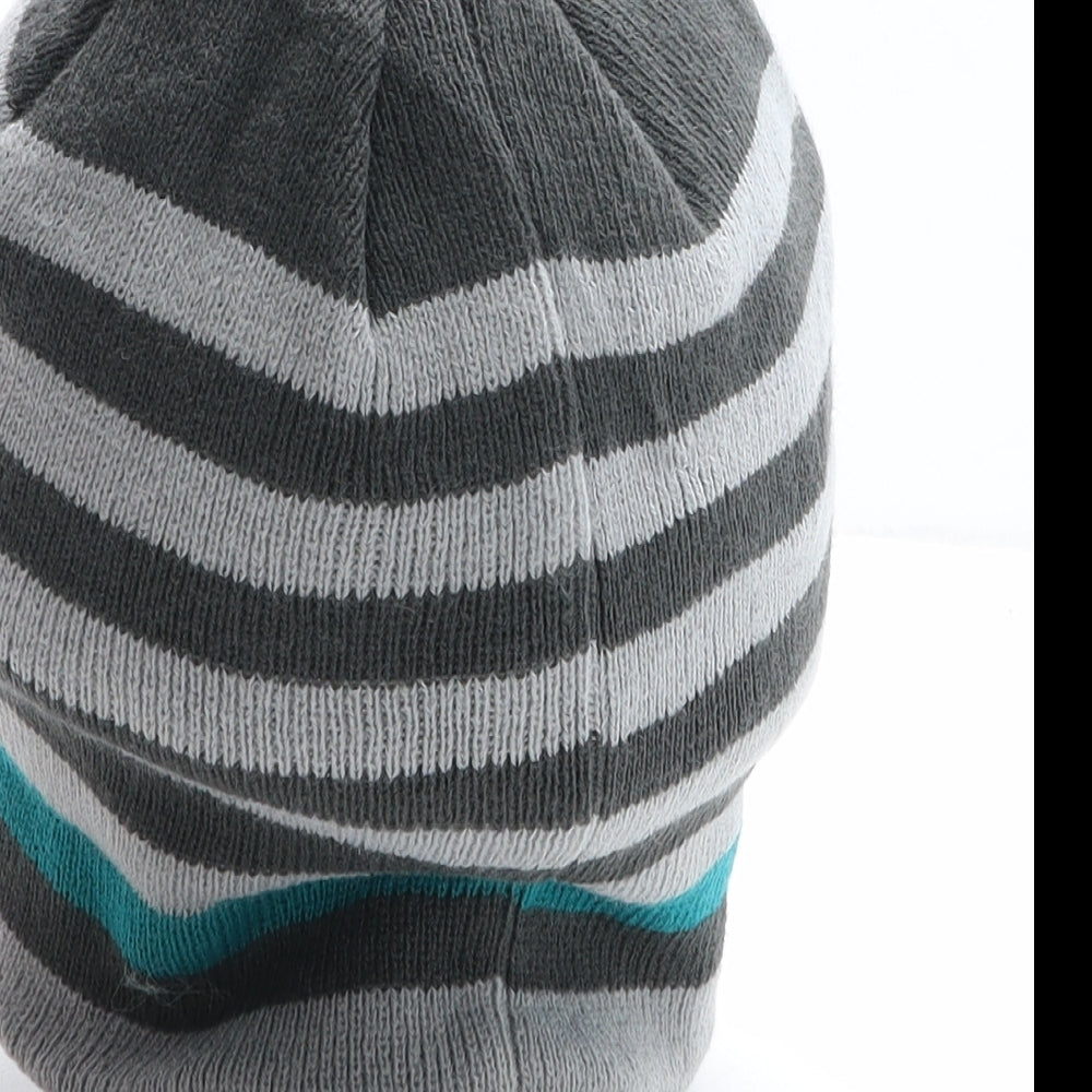 Mountain Warehouse Womens Grey Striped Acrylic Beanie One Size