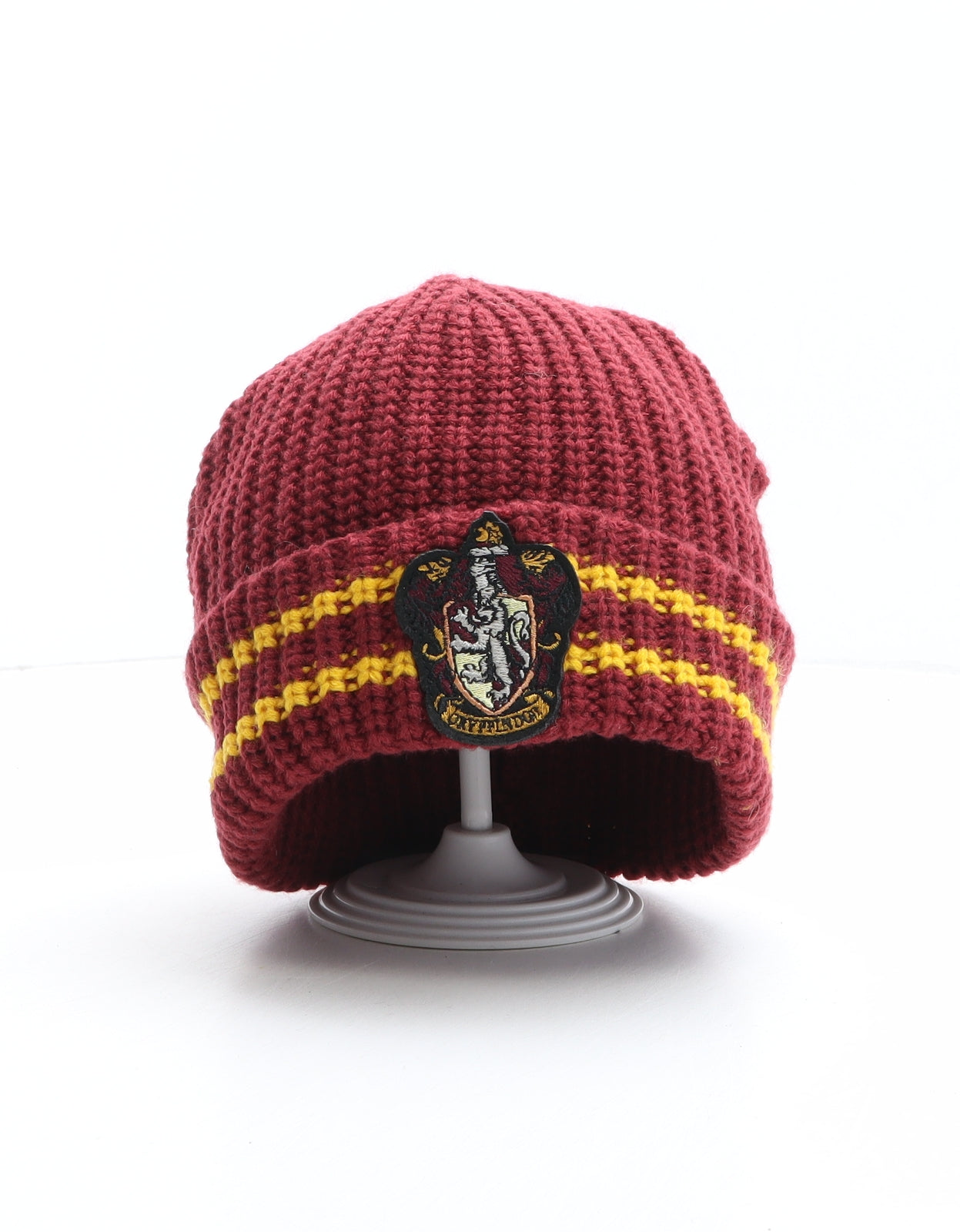 Primark Mens Red Striped Acrylic Beanie One Size - Harry Potter, Hogwarts, Gryffindor