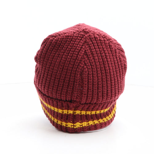 Primark Mens Red Striped Acrylic Beanie One Size - Harry Potter, Hogwarts, Gryffindor