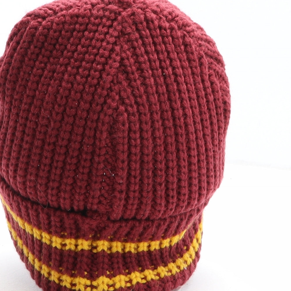 Primark Mens Red Striped Acrylic Beanie One Size - Harry Potter, Hogwarts, Gryffindor