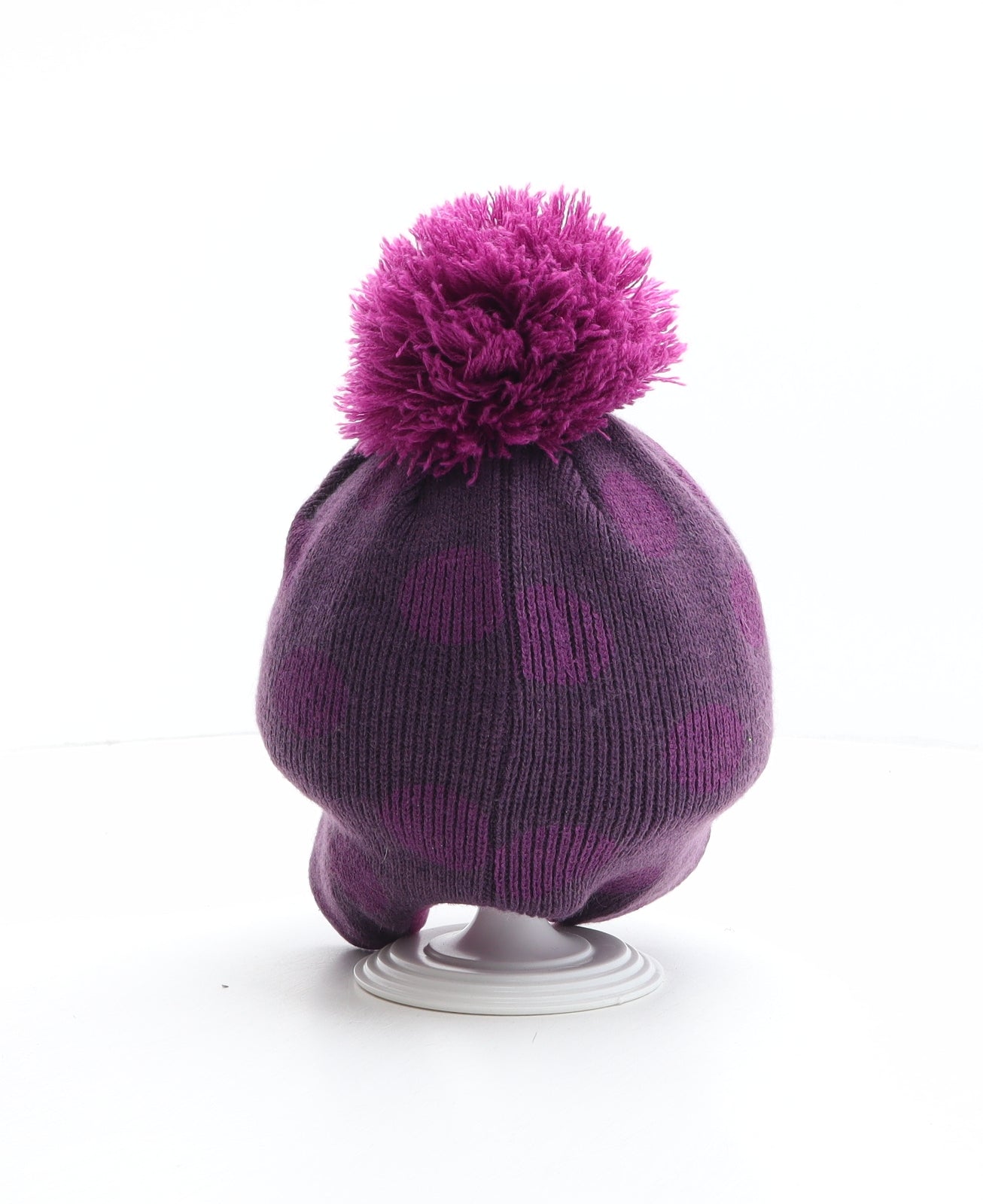 Disney Girls Purple Spotted Acrylic Winter Hat One Size - Size 2-4 years, Disney, Minnie Mouse