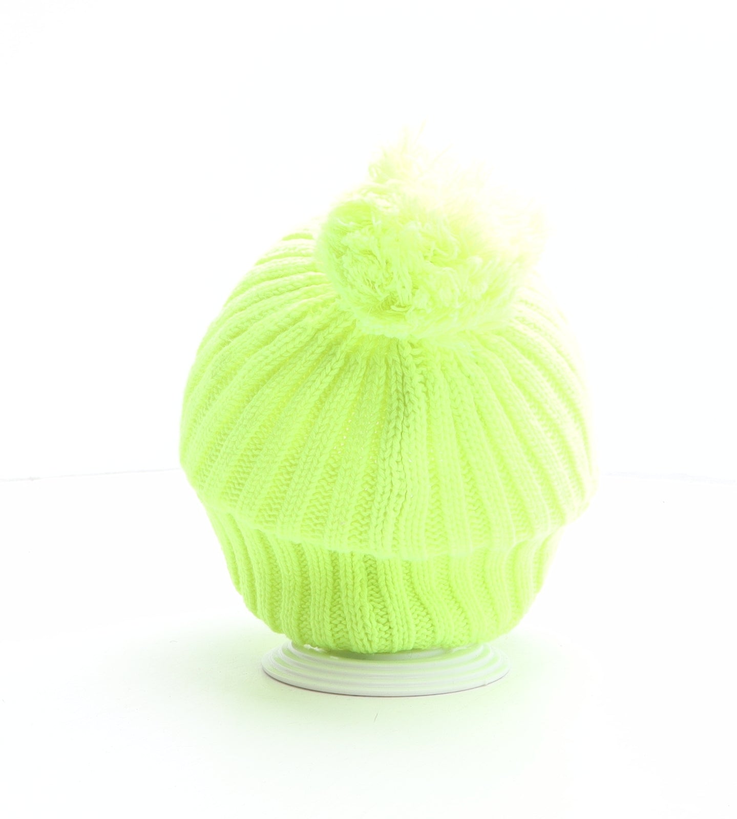 TU Girls Yellow Acrylic Bobble Hat One Size - Size 7-10 years, Neon