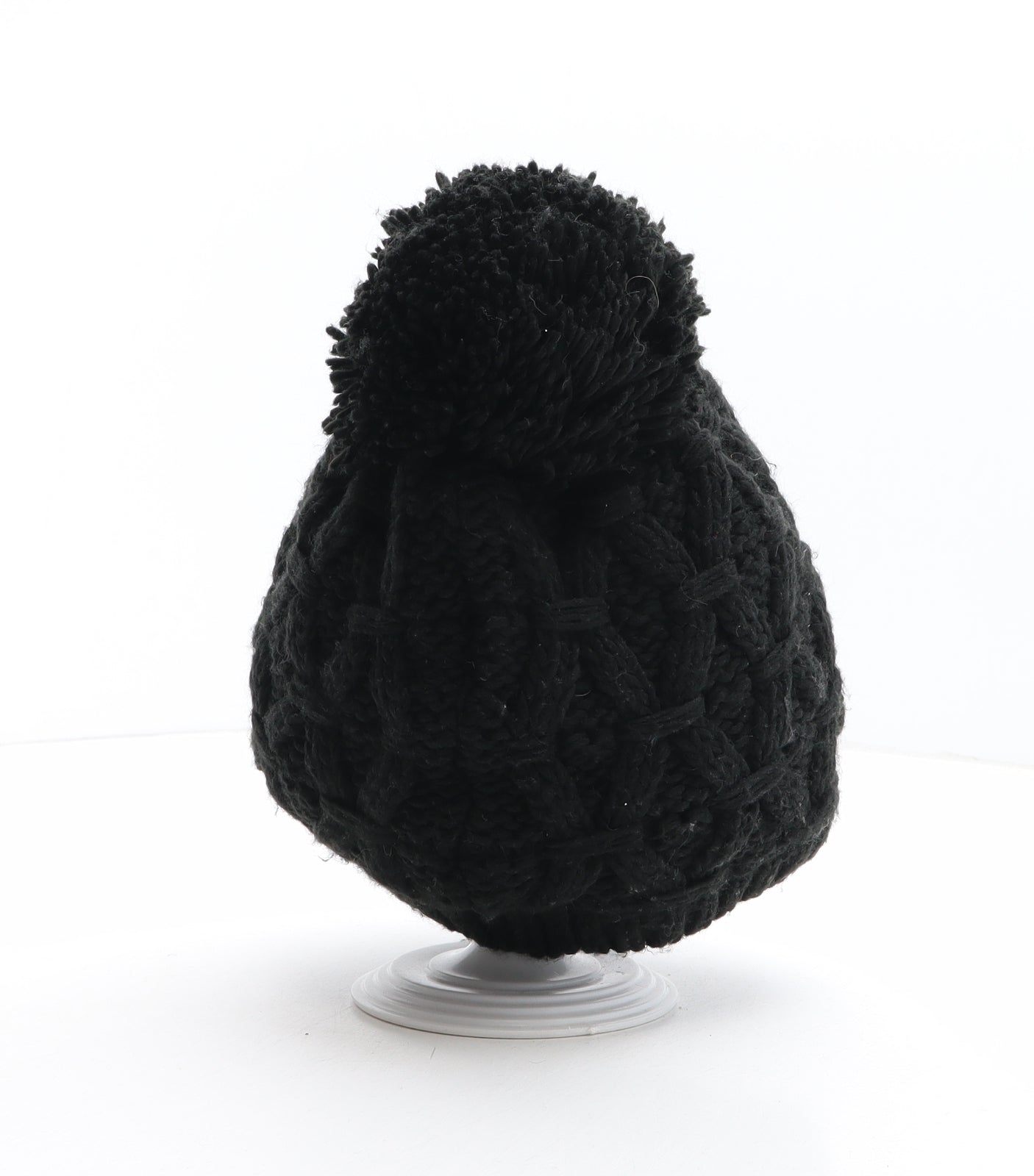 Blacks Outdoor Womens Black Acrylic Bobble Hat One Size