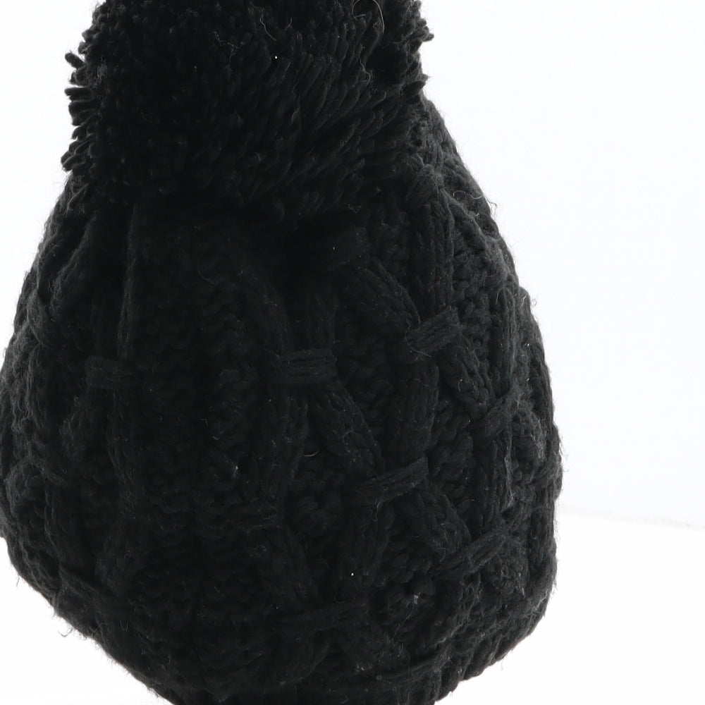 Blacks Outdoor Womens Black Acrylic Bobble Hat One Size