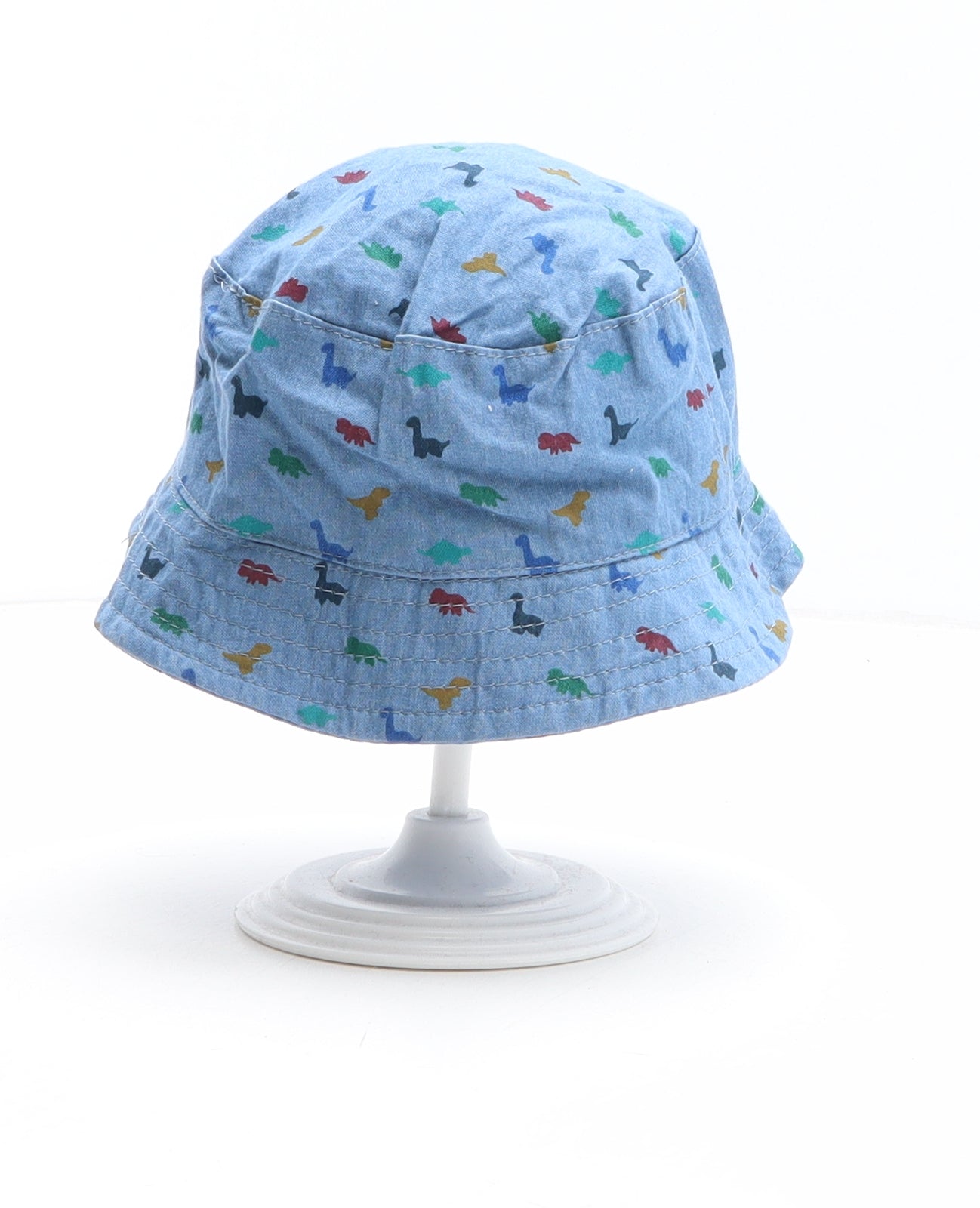 George Boys Blue Cotton Bucket Hat One Size - Size 3-6 months, Dinosaur Pattern