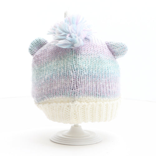 TU Girls Multicoloured Acrylic Bobble Hat One Size - Size 3-5 years, Unicorn Design