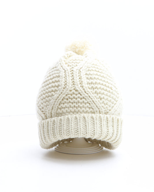 Matalan Womens Ivory Acrylic Bobble Hat One Size