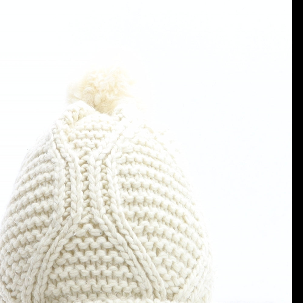 Matalan Womens Ivory Acrylic Bobble Hat One Size