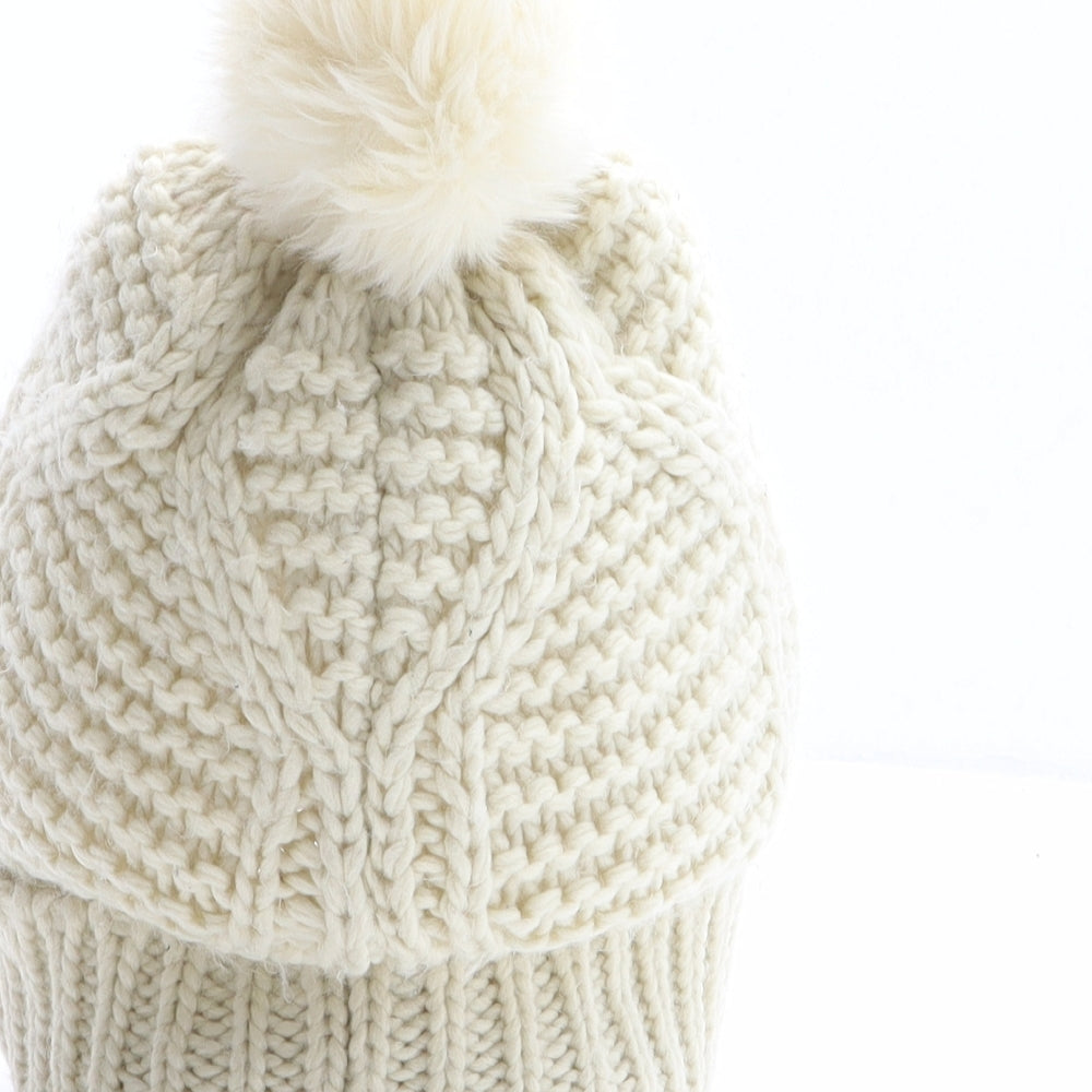 Matalan Womens Ivory Acrylic Bobble Hat One Size