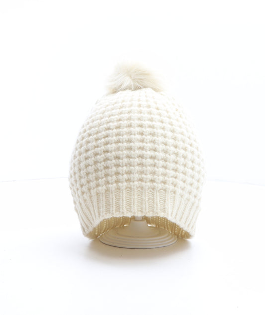 John Lewis Womens Ivory Wool Bobble Hat One Size