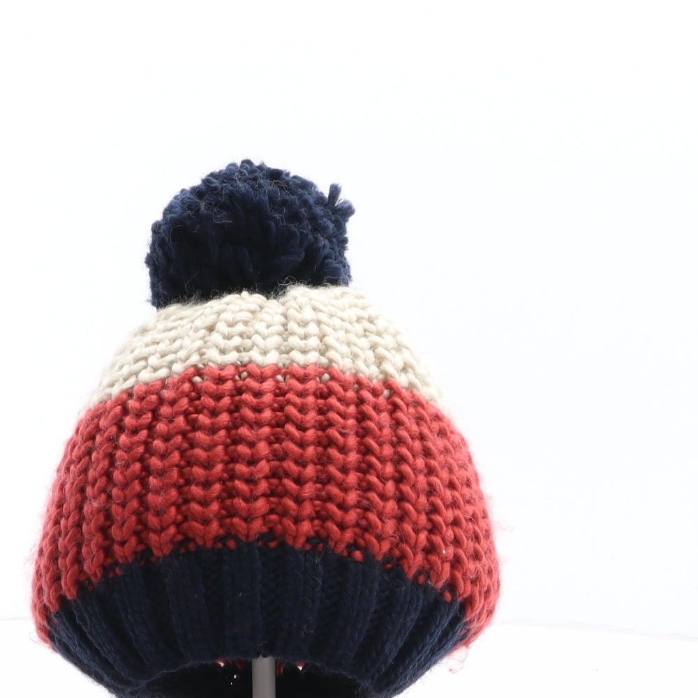 Marks and Spencer Boys Multicoloured Colourblock Acrylic Bobble Hat One Size - Size 3-6 years, Mittens Included