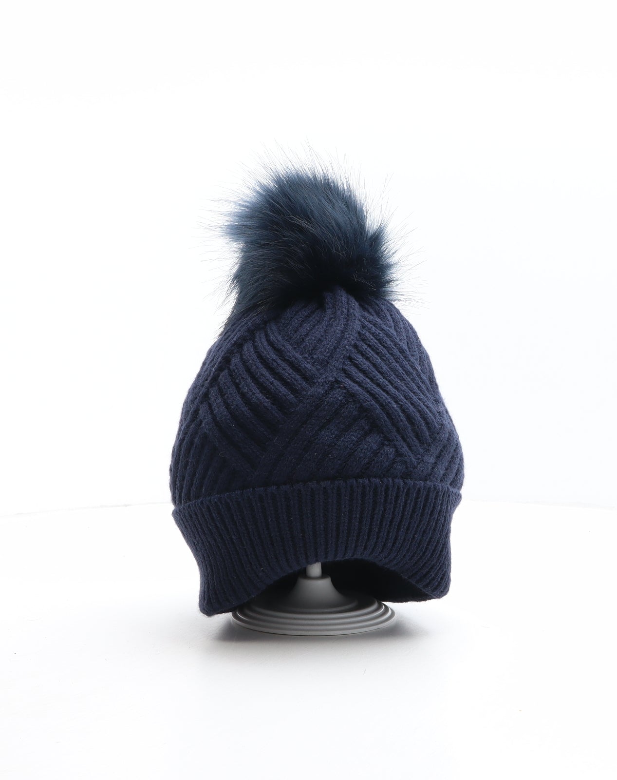 Quiz Womens Blue Acrylic Bobble Hat One Size