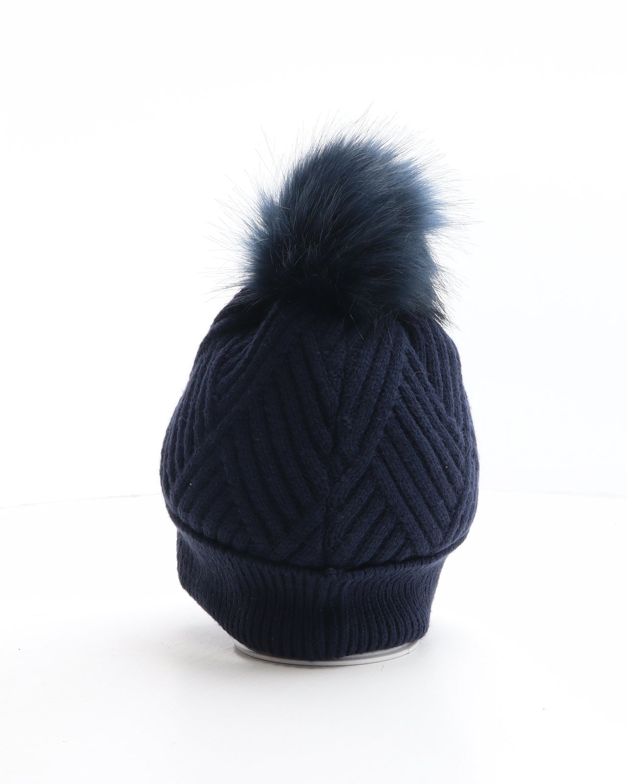 Quiz Womens Blue Acrylic Bobble Hat One Size