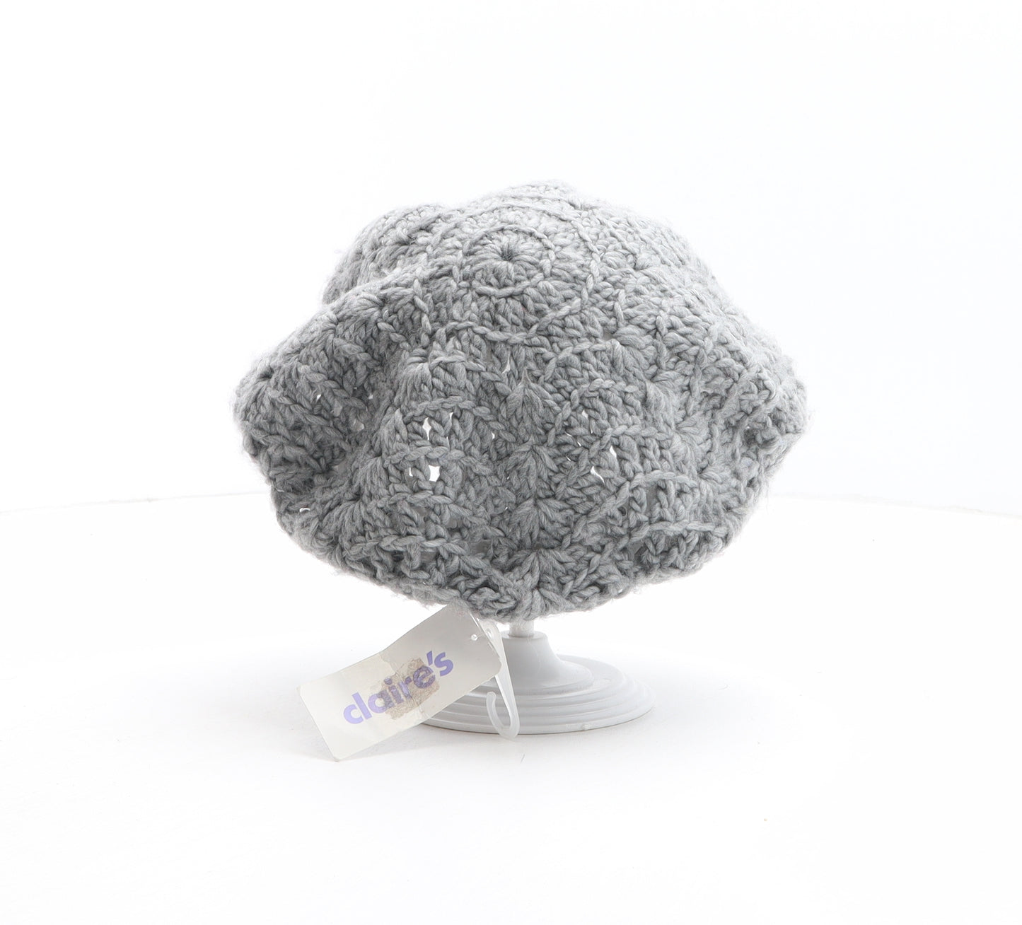 Claire’s Womens Grey Acrylic Beret One Size