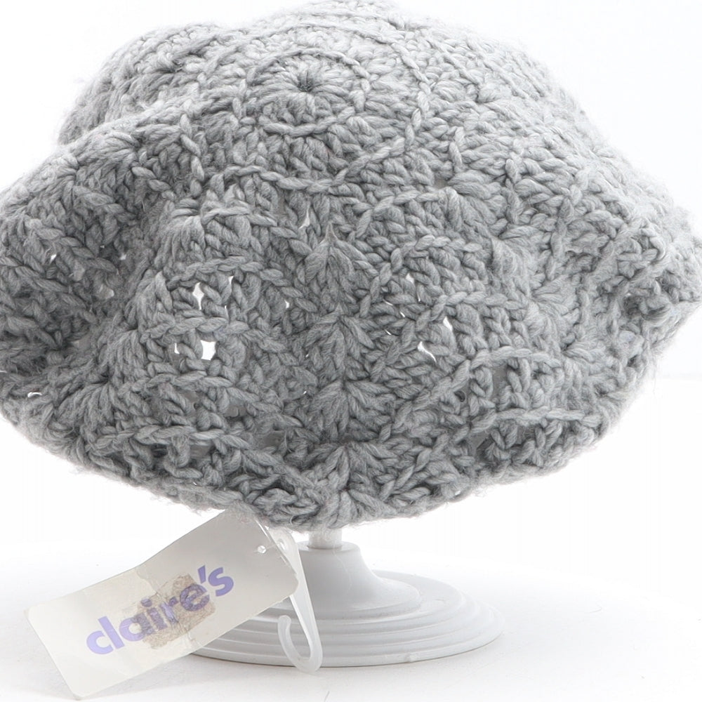 Claire’s Womens Grey Acrylic Beret One Size