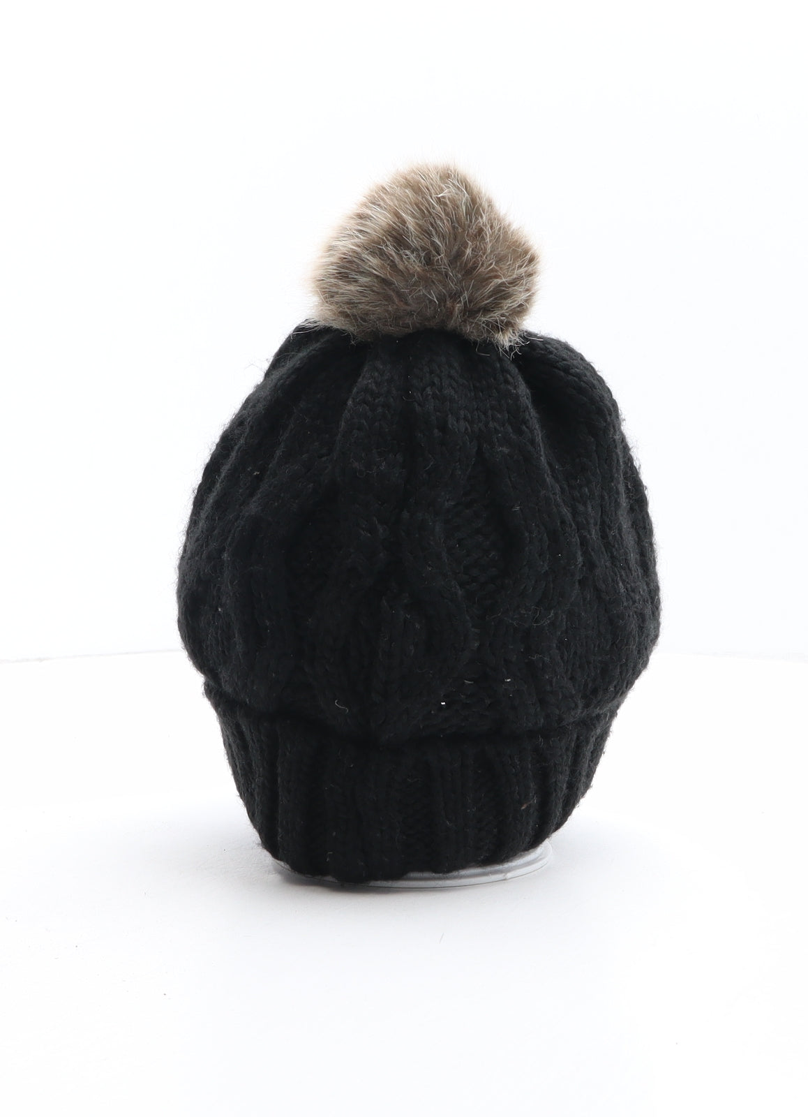 H&M Womens Black Acrylic Bobble Hat One Size