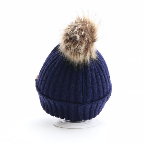Toskatok Boys Blue Acrylic Bobble Hat One Size