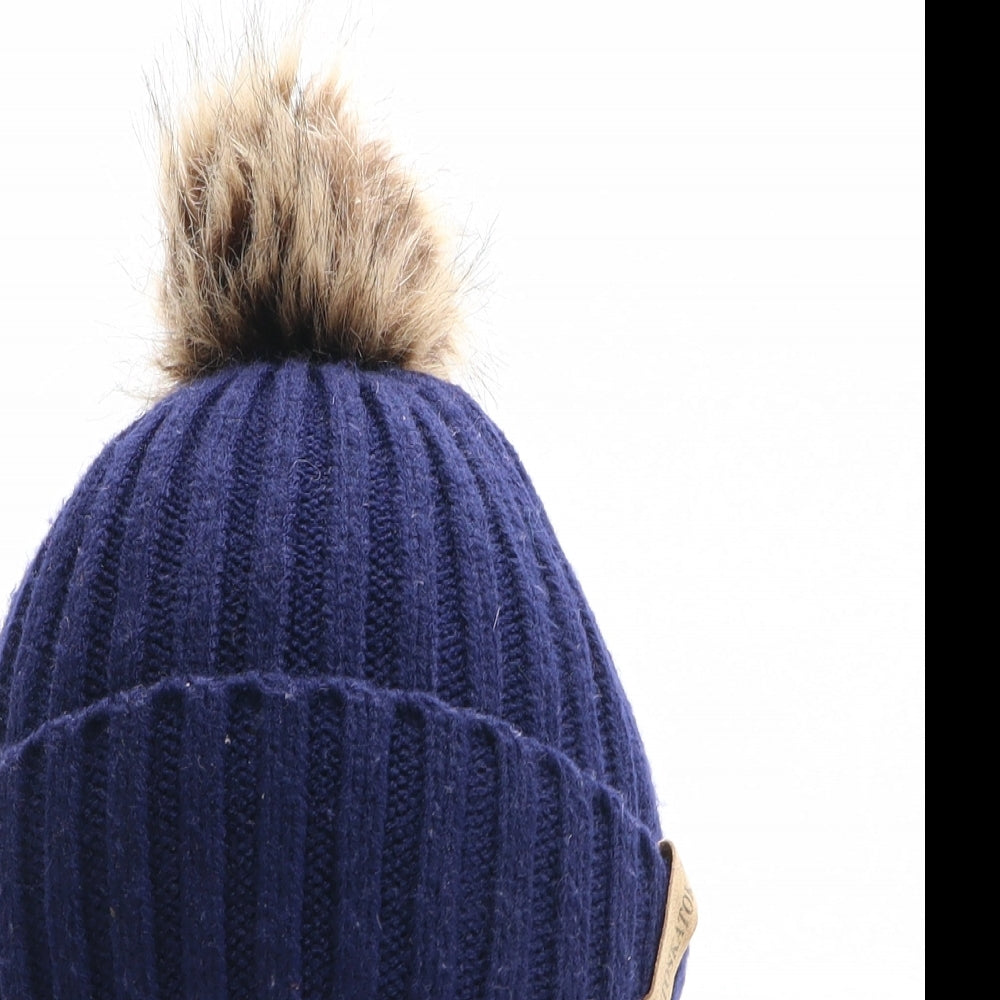 Toskatok Boys Blue Acrylic Bobble Hat One Size