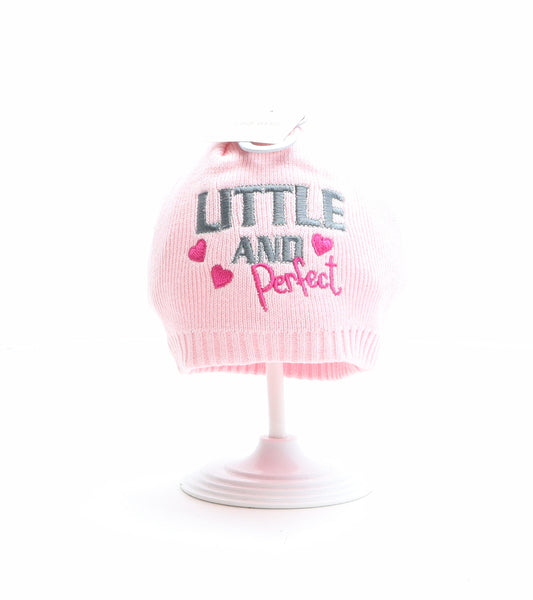 Adams Girls Pink 100% Cotton Beanie One Size - Size 6-12 months, Little and Perfect