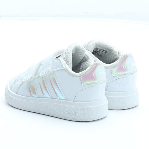 adidas Girls White Synthetic Trainer UK 4 20