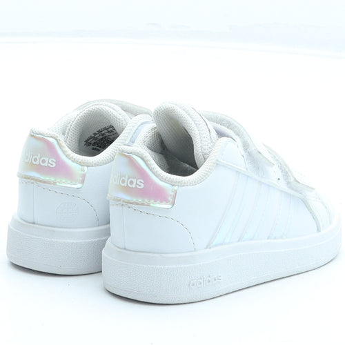 adidas Girls White Synthetic Trainer UK 4 20