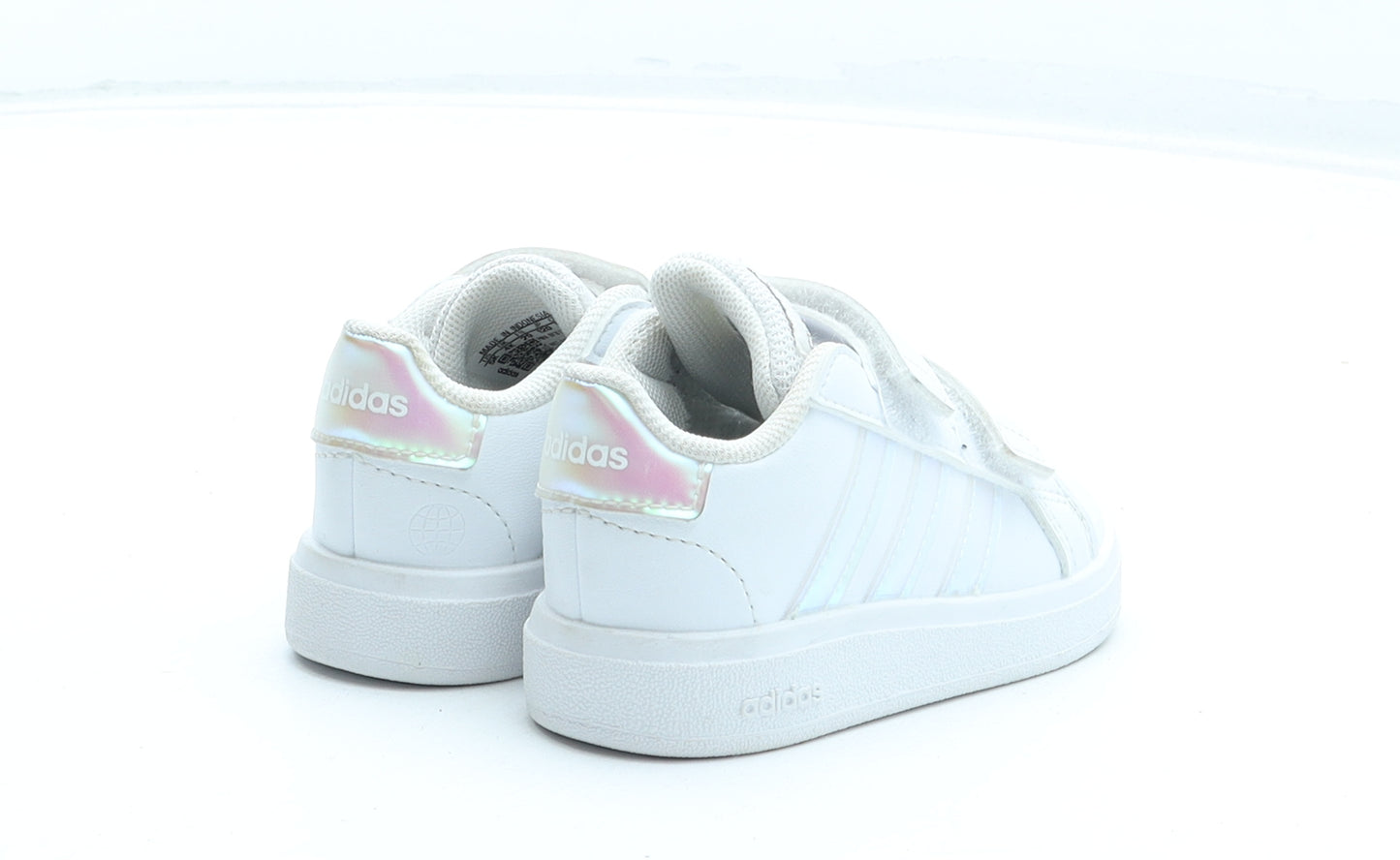adidas Girls White Synthetic Trainer UK 4 20