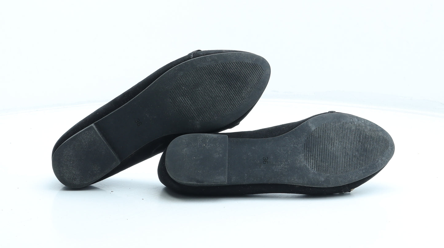 Carvela Kurt Geiger Womens Black Synthetic Ballet Flat UK 3 36 - Estimated UK Size 3 Chain Detail